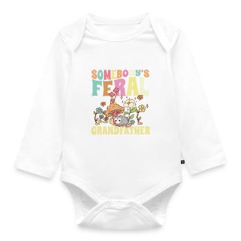 Somebody's Feral Grandfather Wild Family Grandpa - Organic Longsleeve Baby Bodysuit - white - Front