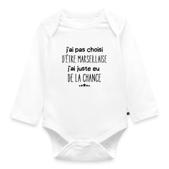 j'ai pas choisi d'être marseillaise - Body Bébé bio manches longues - blanc - Devant