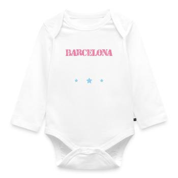 Barcelona 2023 - Baby Bio-Langarm-Body - Weiß - Vorne