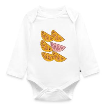 orangen schnitze 6fach - Baby Bio-Langarm-Body - Weiß - Vorne