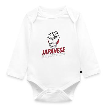 Pas japonais mais favorable au Japon - Body Bébé bio manches longues - blanc - Devant