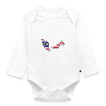 Malaysia Bound Country Travel Malaysian Flag - Organic Longsleeve Baby Bodysuit - white - Front