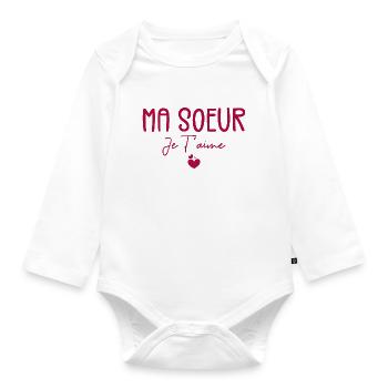 Ma Soeur Je T’aime - Body Bébé bio manches longues - blanc - Devant