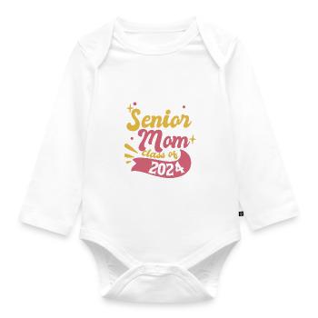 Senior Mom Class of 2024 Funny Graduation Party - Baby Bio-Langarm-Body - Weiß - Vorne