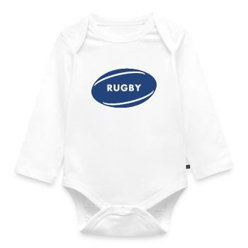 RUGBY - Organic Longsleeve Baby Bodysuit - white - Front