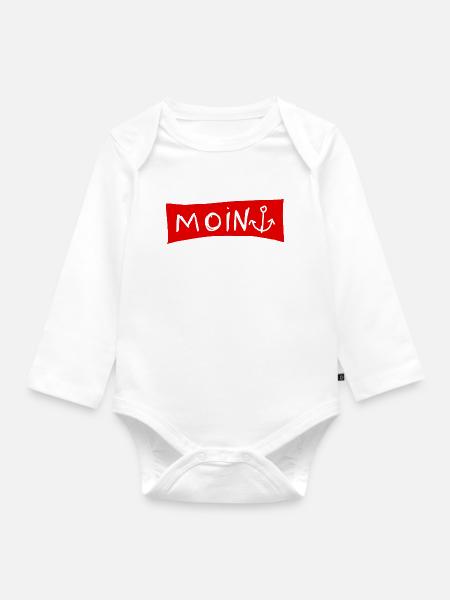 Moin - Baby Bio-Langarm-Body - Weiß