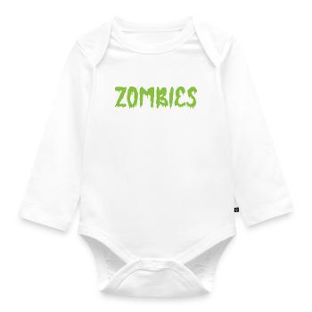 Zombie T-Shirt Halloween - Body Bébé bio manches longues - blanc - Devant