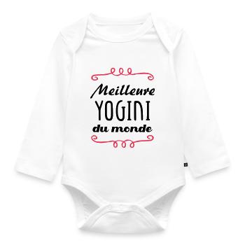 Meilleure Yogini du monde / Yoga - Body Bébé bio manches longues - blanc - Devant