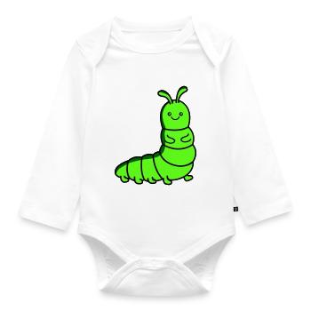 caterpillar - Organic Longsleeve Baby Bodysuit - white - Front