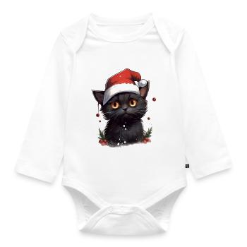 Mustache Wishes - Organic Longsleeve Baby Bodysuit - white - Front