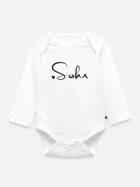 Sohn - Baby Bio-Langarm-Body - Weiß