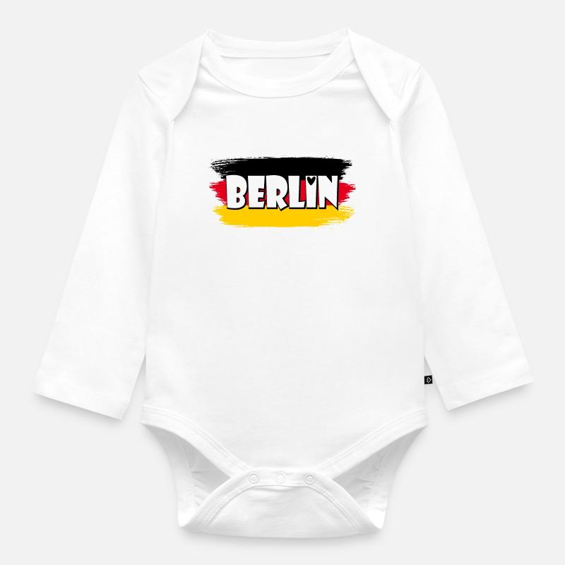 Drapeau de Berlin, Allemagne - Body Bébé bio manches longues - blanc