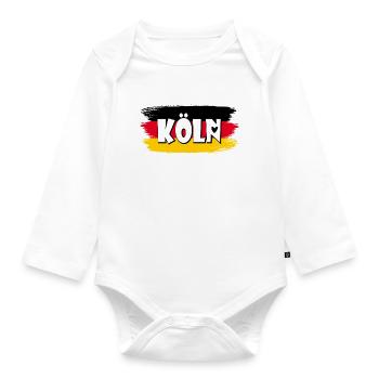 Drapeau de Cologne, Allemagne - Body Bébé bio manches longues - blanc - Devant