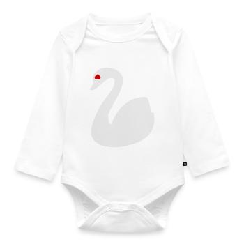 😍🦢Swan in Love-Symbol of Love-Pure Eternal Love - Organic Longsleeve Baby Bodysuit - white - Front