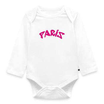 Paris - France - France - Tour Eiffel - Body Bébé bio manches longues - blanc - Devant
