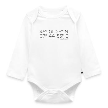 Coordinates Zermatt - Organic Longsleeve Baby Bodysuit - white - Front