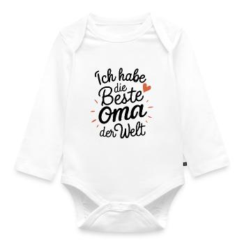 Beste Oma - Baby Bio-Langarm-Body - Weiß - Vorne