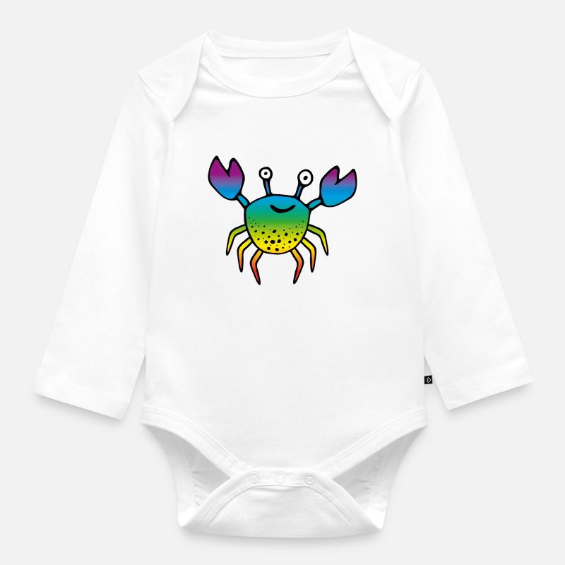 KREBS black rainbow 2 - Baby Bio-Langarm-Body - Weiß
