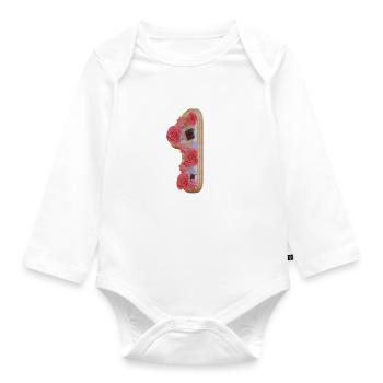 1. Geburtstag / Ich bin schon 1(eins) - Baby Bio-Langarm-Body - Weiß - Vorne