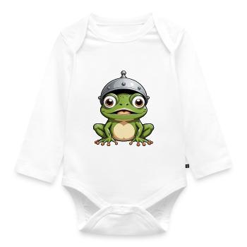 frog - Organic Longsleeve Baby Bodysuit - white - Front