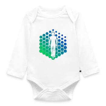 Cycling Mountain Bike Cyclists Cycling - Organic Longsleeve Baby Bodysuit - white - Front