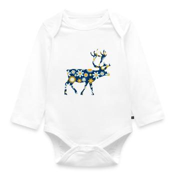 Reindeer Rennes Scandinavia - Organic Longsleeve Baby Bodysuit - white - Front