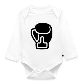 Boxing Glove - Organic Longsleeve Baby Bodysuit - white - Front