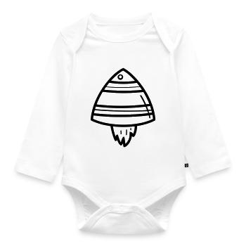 fliegende Untertasse - Baby Bio-Langarm-Body - Weiß - Vorne