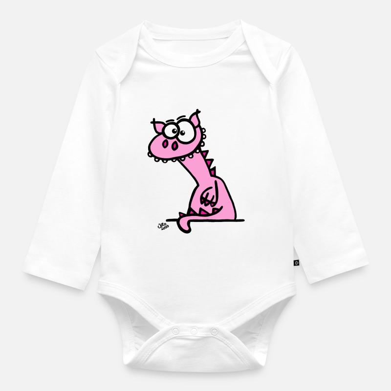 Le dragon - Body Bébé bio manches longues - blanc