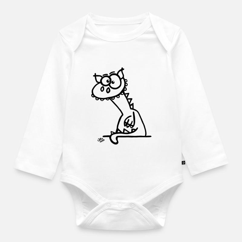 Le dragon - Body Bébé bio manches longues - blanc