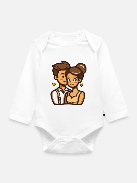 Liebespaar - Baby Bio-Langarm-Body - Weiß