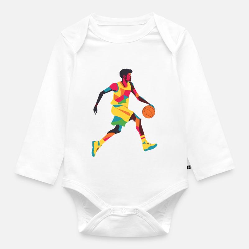 Basketteur Basketteur - Body Bébé bio manches longues - blanc