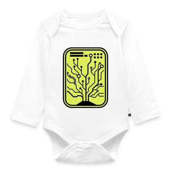 Micro Chip - Organic Longsleeve Baby Bodysuit - white - Front