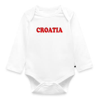 Croatia - Organic Longsleeve Baby Bodysuit - white - Front