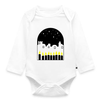 Candles at night - Organic Longsleeve Baby Bodysuit - white - Front