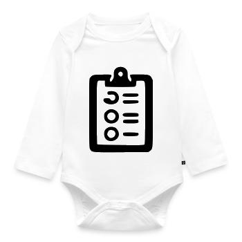 To-Do List - Organic Longsleeve Baby Bodysuit - white - Front
