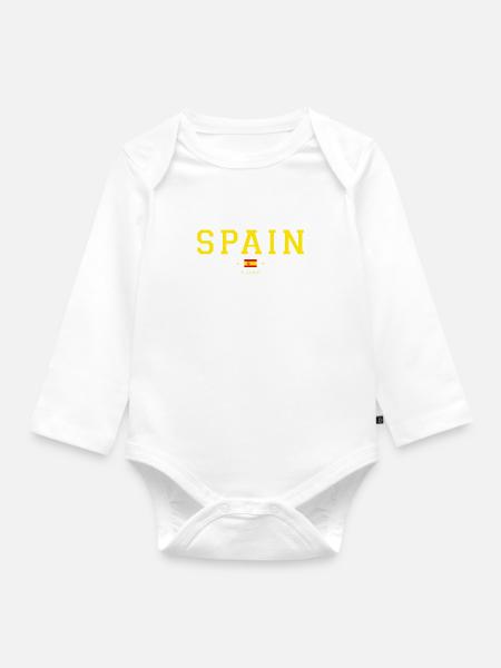 Spain - Baby Bio-Langarm-Body - Weiß