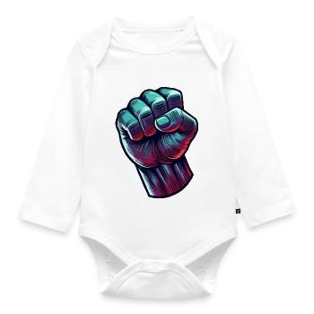 faust comic - Baby Bio-Langarm-Body - Weiß - Vorne