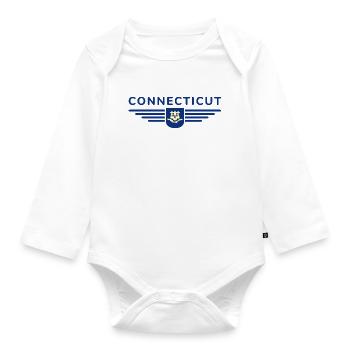 Connecticut Fan T-Shirt – Style & Coast - Organic Longsleeve Baby Bodysuit - white - Front