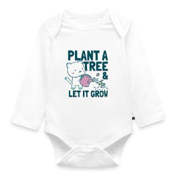 Plant a Tree and Let it Grow - Organic Longsleeve Baby Bodysuit - white - Front