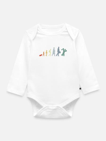 Vintage Breakdancer Evolution - Baby Bio-Langarm-Body - Weiß