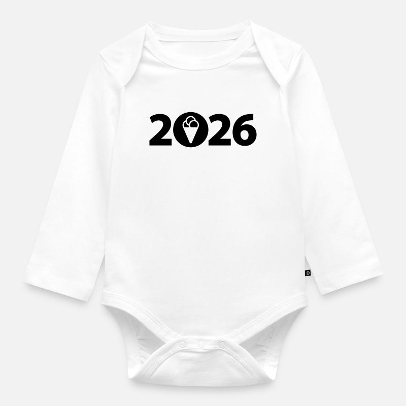 Eis 2026, Eiscreme 2026, Urlaub 2026 - Baby Bio-Langarm-Body - Weiß
