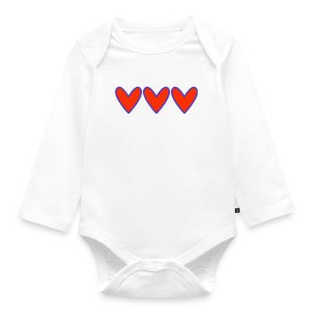 HERZ. ICH LIEBE DICH. NUR LIEBE. LIEBE. ICH LIEBE DICH - Baby Bio-Langarm-Body - Weiß - Vorne