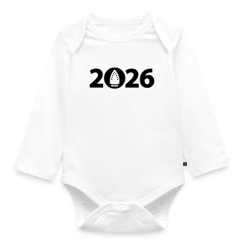 Ironing 2026, Ironing 2026 - Organic Longsleeve Baby Bodysuit - white - Front