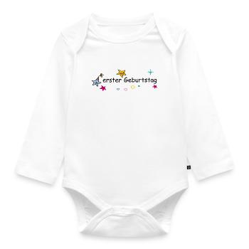  Geburtstag  - Baby Bio-Langarm-Body - Weiß - Vorne
