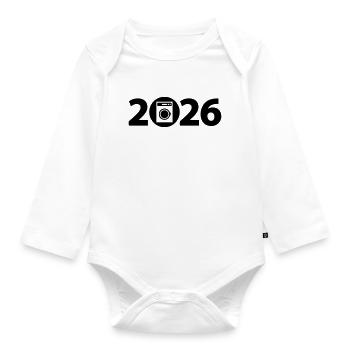 Waschmaschine 2026, Wäscherei 2026 - Baby Bio-Langarm-Body - Weiß - Vorne