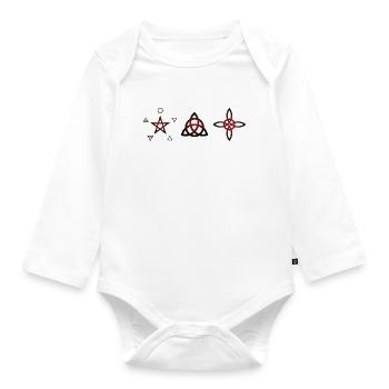 Wicca-Symbole – Mystische Kunst - Baby Bio-Langarm-Body - Weiß - Vorne