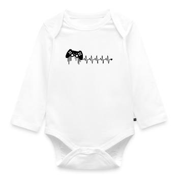 Manette de jeu Heartbeat - Body Bébé bio manches longues - blanc - Devant