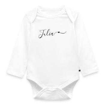 Julia Name Vorname Dekorativ - Baby Bio-Langarm-Body - Weiß - Vorne