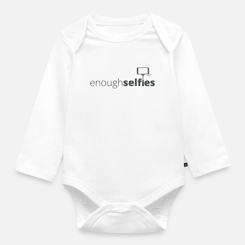 Enough_dark - Body Bébé bio manches longues - blanc